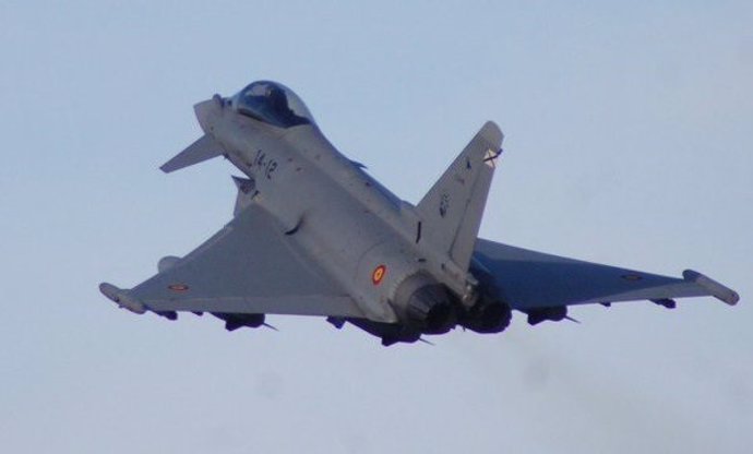 Un 'caza' Eurofighter, en la misión de la Policía Aérea del Báltico