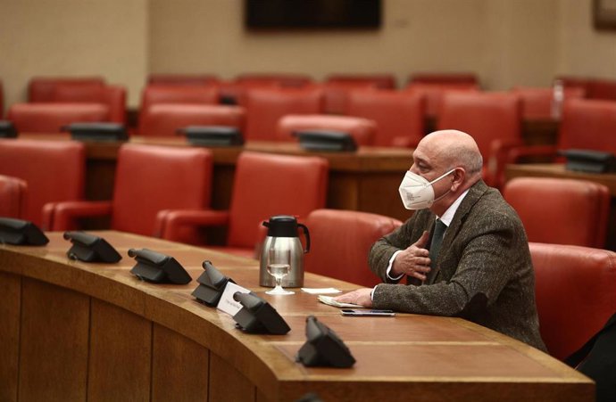El periodista, Miguel Ángel Martín Pascual, durante la Comisión Consultiva de Nombramientos del Congreso sobre la elección de los miembros del Consejo de Administración y del presidente de la corporación RTVE, en Madrid, (España), a 19 de enero de 2021.