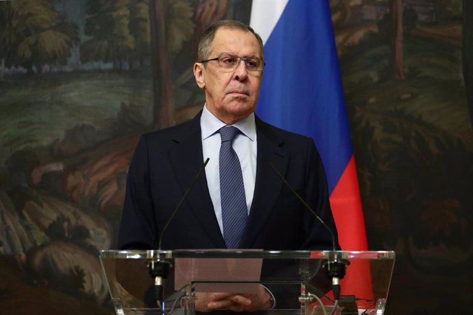 Sergei Lavrov, ministro de Exteriores de Rusia, en una comparecencia en Moscú