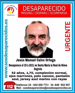 Cartel de búsqueda de José Manuel Calvo Ortega.