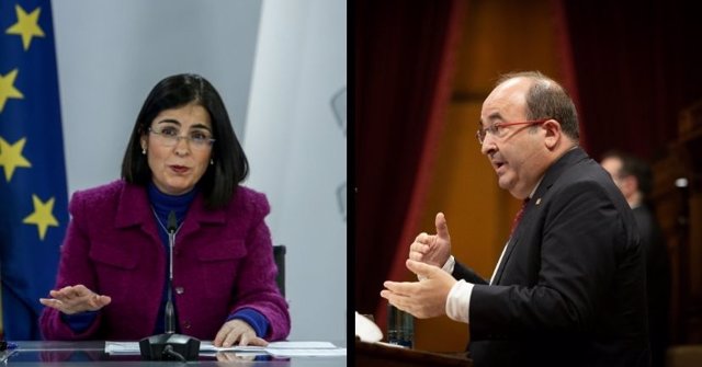 La nueva ministra de Sanidad, Carolina Darias, y el nuevo ministro de Política Territorial y Función Pública, Miquel Iceta