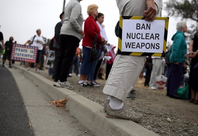 Protestas contra las armas nucleares en California.