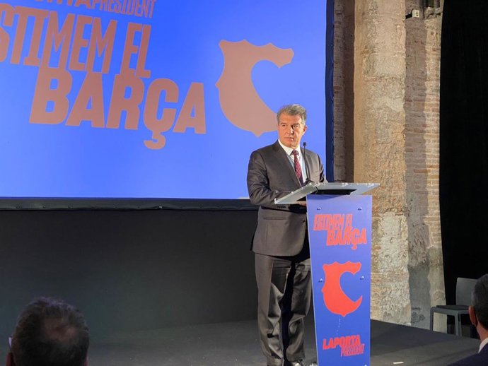 El candidato a la presidencia del FC Barcelona Joan Laporta en un acto de 'Estimem el Bara', el 27 de enero de 2021