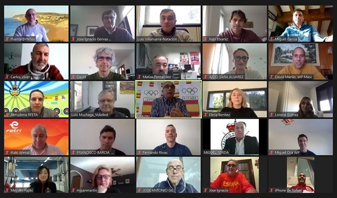 Alejandro Blanco se reúne con los entrenadores para conocer cómo va la preparación de los olímpicos para Tokyo 2020.