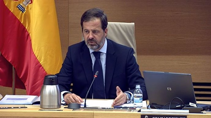 El presidente de la Alianza de la Sanidad Privada Española (ASPE), Carlos Rus, durante su comparecencia en la Comisión para la Reconstrucción Social y Económica en el Congreso de los Diputados