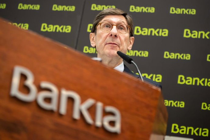 El presidente de Bankia, José Ignacio Goirigolzarri, en la presentación de resultados de 2020.
