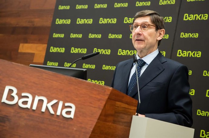 El presidente de Bankia, José Ignacio Goirigolzarri, en la presentación de resultados de 2020.