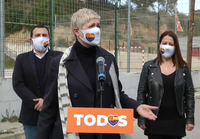 La número 2 de Cs por Barcelona para el 14F, Anna Grau, en una visita a Rubí (Barcelona)