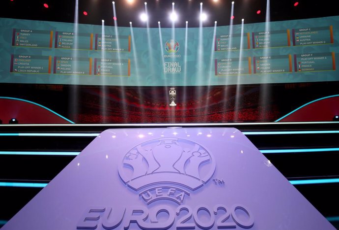 FILED - 30 November 2019, Romania, Bucharest: A general view of the UEFA EURO 2020 Group Stage draw. Starting from Wednesday, German football fans can buy tickets to see their national team play in the Euro 2020 finals, with ticket distribution to be ha