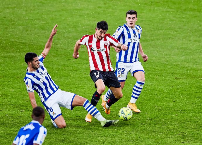 Yuri Berchiche of Athletic Club during the Spanish league, La Liga Santander, football match played between Athletic Club and Real Sociedad at San Mames stadium on December 31, 2020 in Bilbao, Spain.
