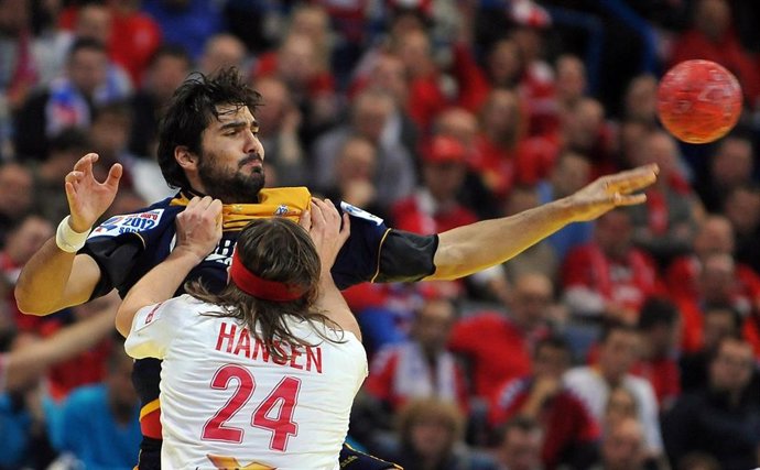 Acción de un España-Dinamarca del Europeo de 2012 de Balonmano