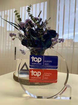 El galardón que certifica Angelini Pharma España como compañía Top Employer