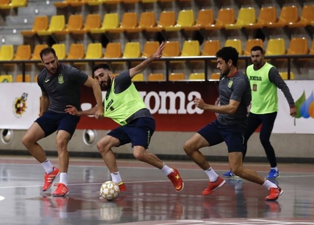 Entrenamiento de la selección española de fútbol sala