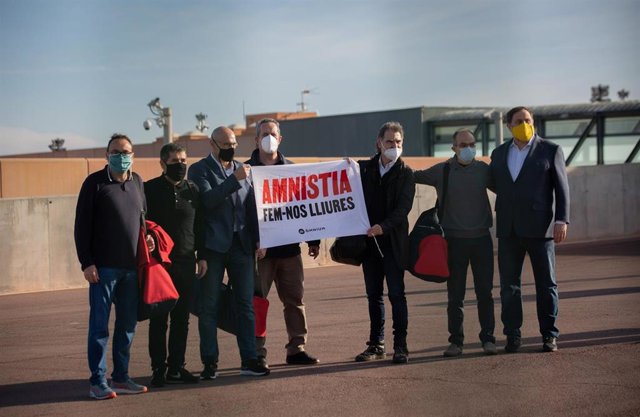 Los condenados por el 1-O Josep Rull, Jordi Sànchez, Raül Romeva, Joaquim Forn, Jordi Cuixart, Jordi Turull y Oriol Junqueras salen de la cárcel con el tercer grado.