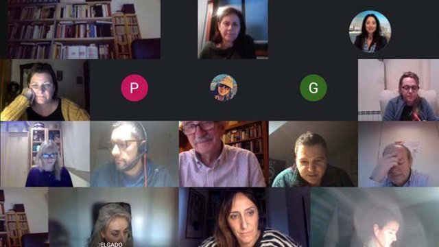 La mesa negociadora del convenio sectorial de banca, en su reunión virtual del 27 de enero.