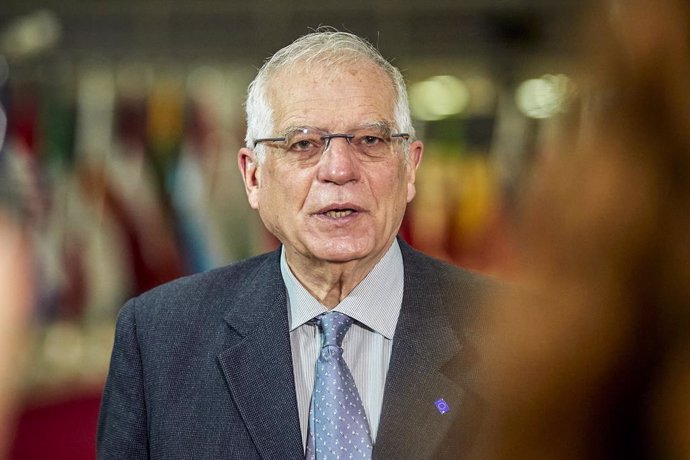 HANDOUT - 25 January 2021, Belgium, Brussels: Josep Borrell, European Union High Representative for Foreign Affairs and Security Policy, speaks during a press conference ahead of an EU Foreign Ministers meeting at the EU headquarters. Photo: Mario Saler