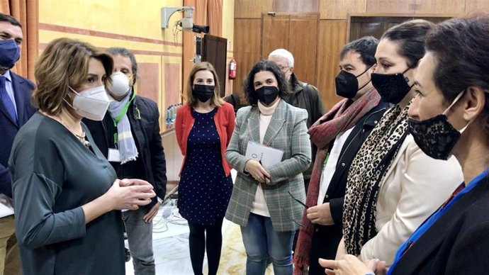 La secretaria general del PSOE-A, Susana Díaz, se reúne con Unión Flamenca.