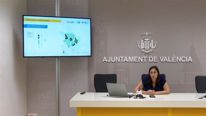 La concejala del Ciclo Integral del Agua, Elisa Valía, en rueda de prensa (imagen de archivo)