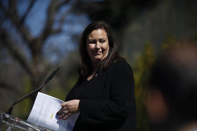 La presidenta de la Asociación Víctimas del Terrorismo (AVT), Maite Araluce, en un acto celebrado en 2019