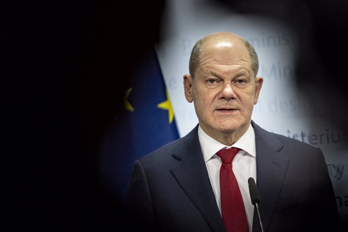 16 December 2020, Berlin: Olaf Scholz, German Minister of Finance, speaks before the virtual meeting of the Eurogroup at the Federal Ministry of Finance. Photo: Fabian Sommer/dpa