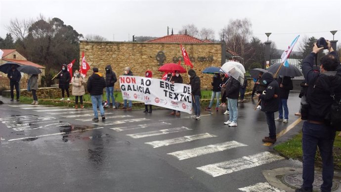 Protesta de trabajadores de Galicia Téxtil