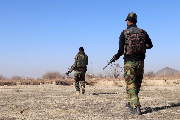 Militares afganos en una operación militar en la provincia de Kandahar
