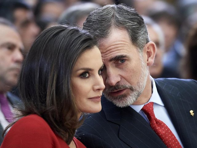 King Felipe VI of Spain and Queen Letizia of Spain attend the National Sports Awards 2017 at the El Pardo Palace on January 10, 2019 in Madrid, Spain.