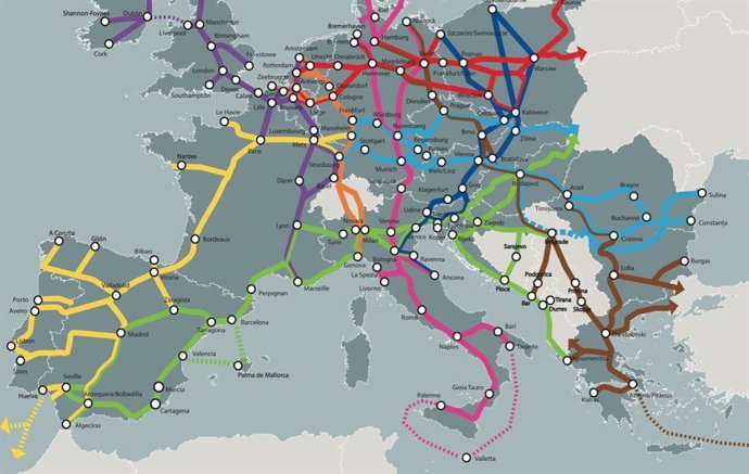 Mapa del Corredor Atlántico.