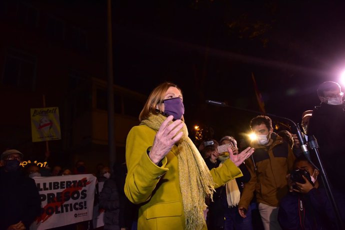 L'expresidenta del Parlament de Catalunya, Carme Forcadell, reingresa a la presó de Dones de Wad-Ras després que el Tribunal Suprem revoqués la seva concessió del tercer grau, a Barcelona (Catalunya) 4 de desembre de 2020. Arxiu.