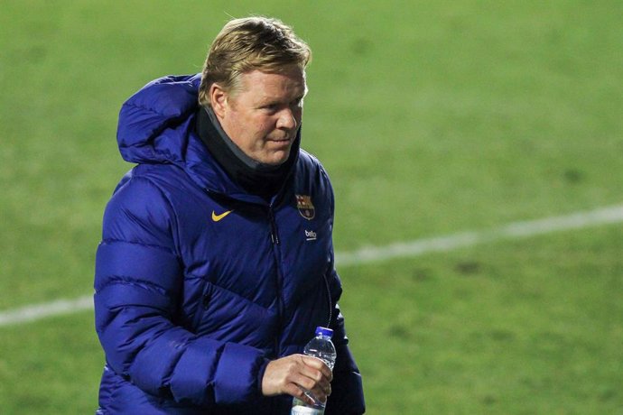 Ronald Koeman, head coach of FC Barcelona during the spanish cup, Copa del Rey football match played between Rayo Vallecano and FC Barcelona at Vallecas stadium on January 28, 2021 in Madrid, Spain.