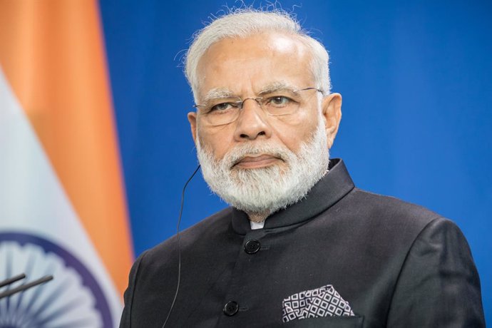 FILED - 30 May 2017, Berlin: Indian Prime Minister Narendra Modi attends a press conference in Berlin. Modi expressed his wishes for a speedy recovery for US President Donald Trump and First Lady Melania after they tested positive for the Coronavirus. P