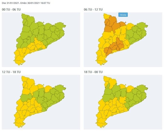 Previsió de forts vents a Catalunya