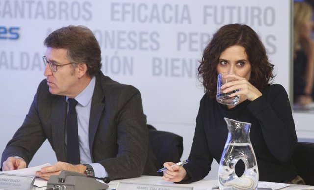 l presidente de la Xunta de Galicia, Alberto Núñez Feijóo y la presidenta de la Comunidad de Madrid, Isabel Díaz Ayuso