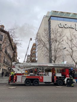Se declara un incendio en el Corte Inglés de la calle Serrano de la capital
