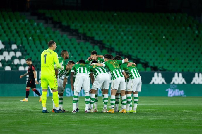 Formation of Real Betis during 1/8 round of Copa del Rey, football match played between Real Betis Balompie and Real Sociedad at Benito Villamarin Stadium on January 26, 2021 in Sevilla, Spain.