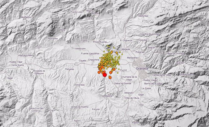 Enjambre sísmico en Granada.