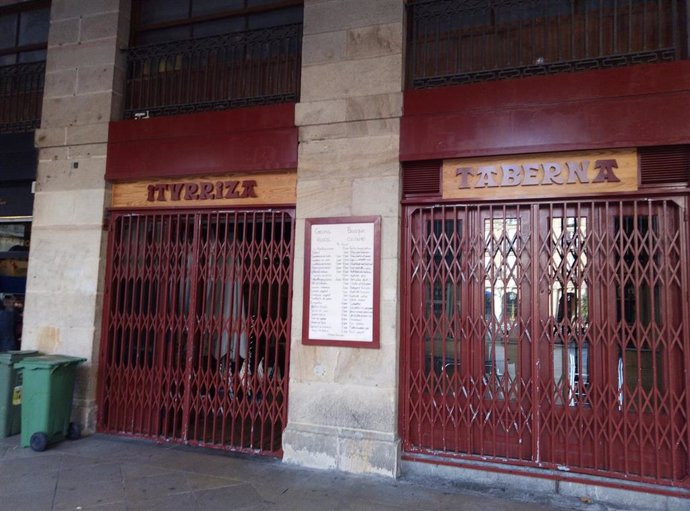 Bar de Bilbao cerrado por la pandemia