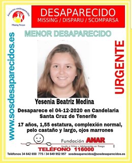 Búsqueda de una menor desaparecida en Tenerife desde comienzos de diciembre