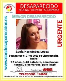 Buscan a una chica de 17 años desaparecida desde el miércoles en Ciempozuelos