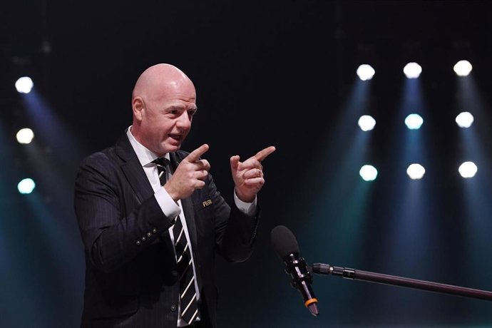 El presidente de la FIFA, Gianni Infantino, durante un acto