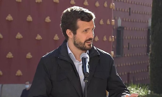 El presidente del PP, Pablo Casado, en un acto en Figueres (Girona)