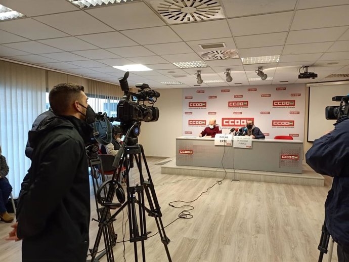 Rueda de prensa de CCOO sobre el ERTE en Cetursa