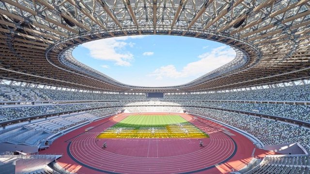 Vista del Estadio Olímpico de los Juegos de Tokyo 2020.