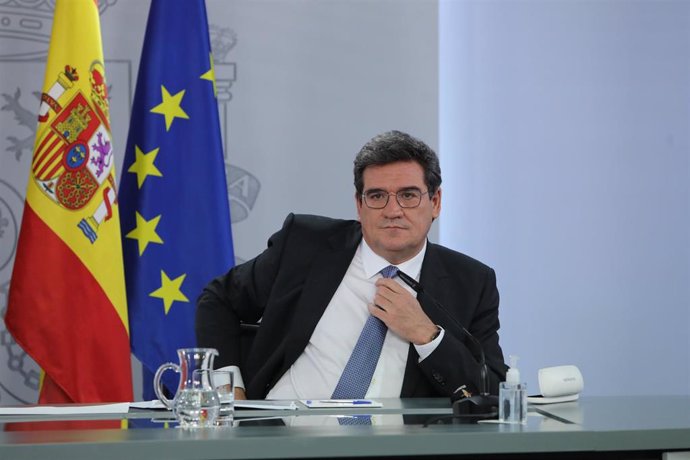 El ministro de Inclusión, Seguridad Social y Migraciones, José Luis Escrivá, en la rueda de prensa posterior al Consejo de Ministros