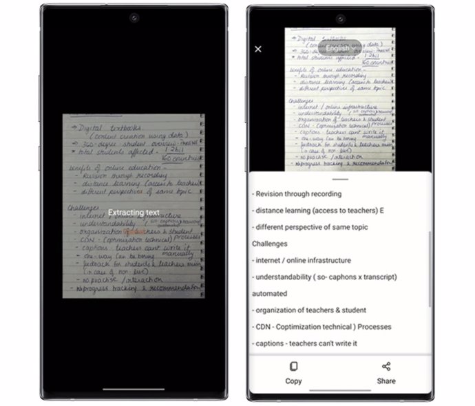 Escaneo de escritura a mano con Microsoft Lens