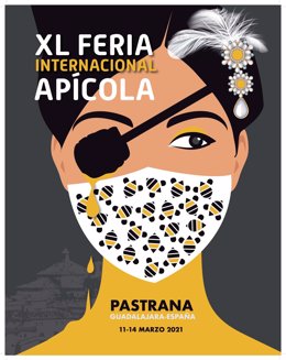 Una imagen de la princesa de Éboli con mascarilla es el cartel anunciador de la XL Feria Apícola de Pastrana 2021.