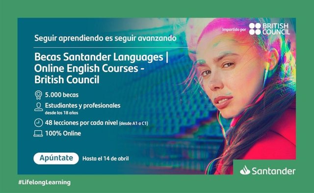 Santander y el British Council lanzan un nuevo programa de 5.000 becas para que mayores de 18 años accedan a los cursos de inglés online que imparte la institución