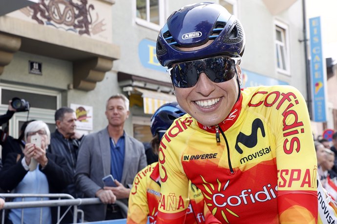 La ciclista española Mavi García durante el Campeonato de España 2020