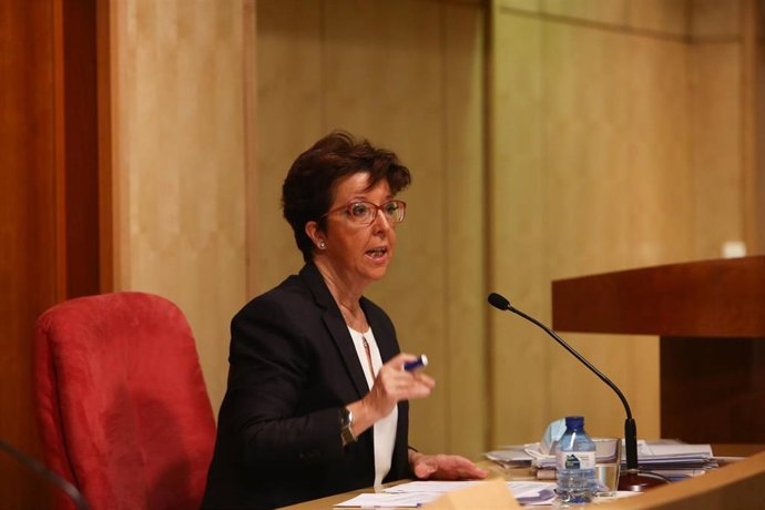 La directora general de Salud Pública, Elena Andradas, durante una rueda de prensa convocada ante los medios para actualizar la información sobre la situación epidemiológica y asistencial en la región por coronavirus, en Madrid, (España), a 29 de enero 