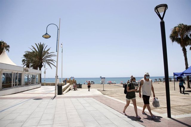 Paseo de la playa de La Malagueta. En Málaga (Andalucía, España), a 19 de julio de 2020.